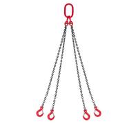 VEVOR Catene di Sollevamento con Ganci, Cinghia di Sollevamento a Catena, 6,3 mm x 1,5 m con Ganci di Presa a 4 Gambe, Catena per Gru in Lega di Acciaio G80, Capacità di 2993 kg, per Traino del Carico