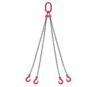 VEVOR Catene di Sollevamento con Ganci, Cinghia di Sollevamento a Catena, 6,3 mm x 1,5 m con Ganci di Presa a 4 Gambe, Catena per Gru in Lega di Acciaio G80, Capacità di 2993 kg, per Traino del Carico