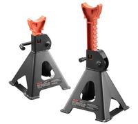 VEVOR Cavalletti di Sollevamento Capacità 3 Tonnellate, Altezza Regolabile da 275 a 415 mm, Robusti Cavalletti di Sollevamento in Acciaio con Bloccaggio, per SUV, Auto, Nero e Arancione