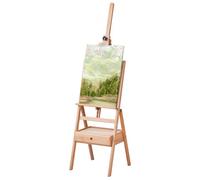 VEVOR Cavalletto da Studio con Struttura a H, Cavalletto in Faggio con Ruote e Vassoio Portaoggetti, Capacità 10 kg, Cavalletto Regolabile per Pittura Artistica per Quadri su Tela Fino a 920 mm