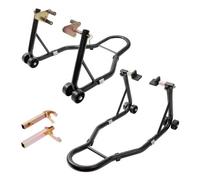 VEVOR Cavalletto per Ruote Posteriore Anteriore per il Sollevamento della Moto Bici Capacità Carico Max. 390kg, Cavalletto Supporto per Moto Bici da Officina Adatto Testa della Forcella a Doppia U + L