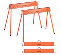 VEVOR Cavalletto Taglialegna Pieghevole Capacità di Carico 299,4 kg, Supporto Cavalletto Pieghevole Portatile Set da 2 pezzi Cuscini Antiscivolo per Carpenteria Falegname, Supporto Banco da Lavoro
