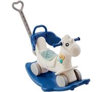 VEVOR Cavallo a Dondolo 4 in 1 Giocattolo da Cavalcare per Bambini con Suono Blu