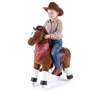 VEVOR Cavallo Cavalcabile per Bambini, Cavallo Cavalcabile con Ruote Scorrevoli, Senza Batterie, Anello Anti-Ribaltamento, Sedile Rialzato, Maniglie e Pedali, Carico Massima 80 kg, Per Bambini 6+ Anni