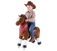 VEVOR Cavallo Cavalcabile per Bambini, Cavallo Cavalcabile con Ruote Scorrevoli, Senza Batterie, Anello Anti-Ribaltamento, Sedile Rialzato, Maniglie e Pedali, Carico Massima 80 kg, Per Bambini 6+ Anni