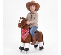 VEVOR Cavallo Cavalcabile per Bambini, Pony Cavalcabile con Ruote Scorrevoli, Cavallo Giocattolo con Anello Antirollio, Sedile Rialzato, Maniglie e Pedali, Carico Massimo 50 kg, per Bambini 3-8 Anni