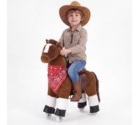 VEVOR Cavallo Cavalcabile per Bambini, Pony Cavalcabile con Ruote Scorrevoli, Cavallo Giocattolo con Anello Antirollio, Sedile Rialzato, Maniglie e Pedali, Carico Massimo 50 kg, per Bambini 3-8 Anni
