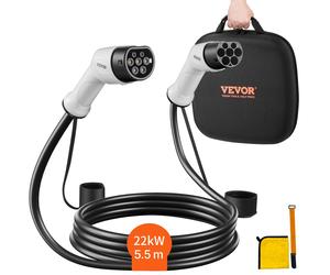 VEVOR Cavo 5m Ricarica Trifase 22KW per Veicoli Elettrici da Tipo 2 a Tipo 2