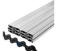 VEVOR Cavo a Molla e Canale di Blocco, Blocco a Molla da 6,56 Piedi e Pacchetto Canale a U per Serra, Filo a Molla Rivestito in PE da 40 Pezzi e Canale in Lega di Alluminio, Pellicola in plastica