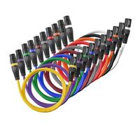 VEVOR Cavo Audio Cannon XLR da 1 m, 10 Pezzi, Cavi per Microfono DMX Bilanciati Schermati da Maschio a Femmina, Cavi a 3 Pin Placcati in Oro, per Illuminazione da Palco, Sistemi di Altoparlanti