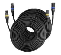 VEVOR Cavo Audio Cannon XLR da 30,48 m, 2 Pezzi, Cavi per Microfono DMX Bilanciati Schermati da Maschio a Femmina, Cavi a 3 Pin Placcati in Oro, per Illuminazione da Palco, Sistemi di Altoparlanti