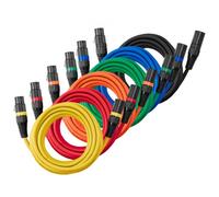 VEVOR Cavo Audio Cannon XLR da 4,57 m, 6 Pezzi, Cavi per Microfono DMX Bilanciati Schermati da Maschio a Femmina, Cavi a 3 Pin Placcati in Oro, per Illuminazione da Palco, Sistemi di Altoparlanti