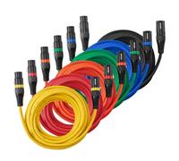 VEVOR Cavo Audio Cannon XLR da 6,1 m, 6 Pezzi, Cavi per Microfono DMX Bilanciati Schermati da Maschio a Femmina, Cavi a 3 Pin Placcati in Oro, per Illuminazione da Palco, Sistemi di Altoparlanti