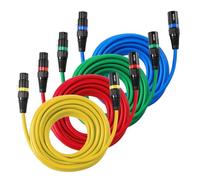 VEVOR Cavo Audio per Microfono Casse, Cavo XLR da 7,62 m, 4 Pezzi, per Microfono DMX Bilanciati Schermati da Maschio a Femmina, Cavi XLR a 3 Pin Placcati in Oro, per Illuminazione da Palco