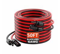VEVOR Cavo di Prolunga per Pannello Solare 15,24 m, Cavo di Prolunga 10 AWG per Pannello Fotovoltaico Impermeabile IP67-40℃~105℃ in Rame Stagnato Uso Domestico, Navali Camper Set di 2 Pezzi