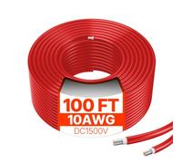 VEVOR Cavo di Prolunga per Pannello Solare 30,48 m 10 AWG Impermeabile Rosso