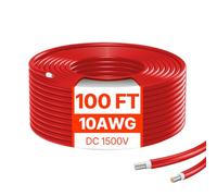 VEVOR Cavo di Prolunga per Pannello Solare da 30,48 m, Cavo di Prolunga 10 AWG per Pannello Fotovoltaico Impermeabile IP67-40℃～105℃ in Rame Stagnato Uso Domestico, Navali Camper, Colore Rosso