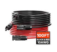 VEVOR 2 Pezzi Cavo di Prolunga per Pannello Solare 30,48 m 6mm²/10 AWG Impermeabile