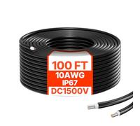 VEVOR Cavo di Prolunga per Pannello Solare da 30,48 m, Cavo di Prolunga 10 AWG per Pannello Fotovoltaico Impermeabile IP67-40℃～105℃ in Rame Stagnato Uso Domestico, Navali Camper, Colore Nero