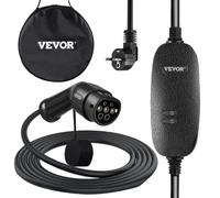 VEVOR Cavo di Ricarica EV Tipo 2, 10 A 2,3 kW Caricatore Tipo 2 EV per Auto Elettrica Portatile Spina UK per I Veicoli Elettrici Europei e I Veicoli Ibridi Plug-in Conformi allo Standard IEC 62196-2.