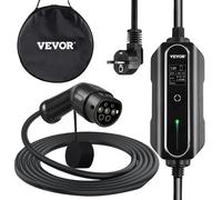 VEVOR Caricatore EV 13 A Cavo di ricarica EV per standard UE, stazione di ricarica da 10 m per auto elettriche spina Schuko a 3 pin, veicolo elettrico da 3 kW, connessione 250 V IP54 con schermo digit