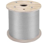 VEVOR Cavo Diametro 6,4 mm in Acciaio Inox Costruzione 7x19 Lunghezza 61 m, Fune Metallica in Acciaio Cavo Intrecciato Resistenza alla Rottura 2900 kg per Balaustre Scala Corrimano Portico Recinzione