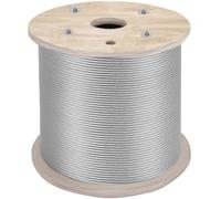 VEVOR Cavo Diametro 6,4 mm in Acciaio Inox Costruzione 7x19 Lunghezza 61 m, Fune Metallica in Acciaio Cavo Intrecciato Resistenza alla Rottura 2900 kg per Balaustre Scala Corrimano Portico Recinzione