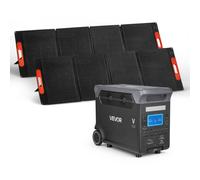 VEVOR Centrale Elettrica Portatile 2 Pannelli Solari da 200 W Stazione Elettrica, Kit di Generatore Solare 3000 W Batteria Backup LiFePO4 3072 Wh con 13 Porte di Uscita per Campeggio Viaggio Camper