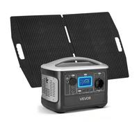 VEVOR Centrale Elettrica Portatile con Pannello Solare da 100 W, Kit di Generatore Solare 600 W Batteria Backup LiFePO4 493 Wh con 7 Porte di Uscita Pannello per Campeggio Viaggio Camper
