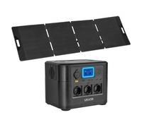 VEVOR Centrale Elettrica Portatile con Pannello Solare da 200 W, Kit di Generatore Solare 1200 W Stazione Batteria Backup LiFePO4 806 Wh con 9 Porte di Uscita per Campeggio Viaggio Camper