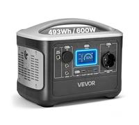 VEVOR Centrale Elettrica Portatile da Esterno Generatore da 600 W Batteria Backup LiFePO4 da 493 Wh con 7 Porte di Uscita per Emergenza, Generatore Solare per Campeggio Viaggio, Senza Pannello Solare