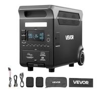 VEVOR Centrale Elettrica Portatile, Generatore Solare da 3600 W e 3840 Wh con 10 Porte di Uscita, Batteria di Backup LiFePO4 Espandibile per Camper, Campeggio, Senza Pannello Solare