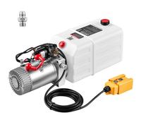 VEVOR Centrina Idraulica per Sollevamento Auto Effetto Semplice 1,6kW 7L Pompa Idraulica per Semirimorchio Ribaltabile, Pressione Scarico 22MPa, Portata 3,4 L/min, 12V CC, Installazione Orizzontale