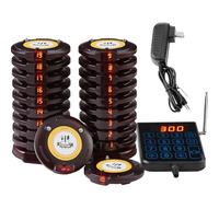 VEVOR Cercapersone per Ristorante, Segnale Coda Wireless con Portata di 500 m, Cercapersone per Chiamata Ospite con Vibrazione e Lampeggiante, 20 Cercapersone per Camion Alimentari