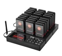 VEVOR Cercapersone per ristoranti, Segnale coda wireless con portata 400 m, Cercapersone per chiamata ospite con vibrazione e lampeggiamento, 24 cercapersone per camion di cibo, Chiesa