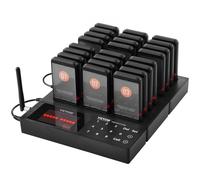 VEVOR Cercapersone per ristoranti, Segnale coda wireless con portata 400 m, Cercapersone per chiamata ospite con vibrazione e lampeggiamento, 24 cercapersone per camion di cibo, Chiesa