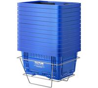 VEVOR Cestino della Spesa, Utilizzato Sfuso per Spesa Supermercato al Dettaglio, Cestino della Spesa Portatile, in Plastica Resistente con Manico Supporto, 24 Litri 12 Pezzi, 425 x 295 x 225 mm Blu