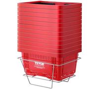 VEVOR Cestino della Spesa, Utilizzato Sfuso per Spesa Supermercato al Dettaglio, Cestino della Spesa Portatile, in Plastica Resistente con Manico Supporto, 24 Litri 12 Pezzi, 425 x 295 x 225 mm Rosso