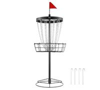 VEVOR Cestino Golf a Disco, Set Dischi di Golf con 24 Catene, Bersaglio da Golf a Disc Golf in Acciaio 8 mm, Cestino per Golf a Disco, Canestro Golf a Disco per Allenamento Attività Esterno, Nero
