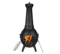 VEVOR Chiminea ad Alta Tolleranza 559 mm Braciere a Legna per Esterni, Camino Sferico in Alluminio per Barbecue e Riscaldamento, con Griglia a Maglie, Coperchio Antiruggine per Camino, per Cortile