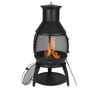 VEVOR Chiminea ad Alta Tolleranza 559 mm Braciere a Legna per Esterni, Camino Sferico in Ferro per Barbecue e Riscaldamento, con Griglia a Maglie, Coperchio Antiruggine per Camino, per Patio, Cortile