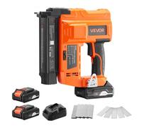 VEVOR Chiodatrice Brad a Batteria, Calibro 18, Sparachiodi Elettrica a Batteria da 20 V, con 500 Chiodi, 500 Punti Metallici, 2 Batterie agli Ioni di Litio, Caricabatterie, per Lavorazione del Legno