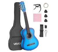 VEVOR Chitarra Classica, 780 mm, in Legno per Principianti, con Corde in Nylon, Custodia Morbida, Tracolla, Accordatore, Corde Extra, Plettri, Capotasto, Tiglio, per Adolescenti, Adulti, Blu