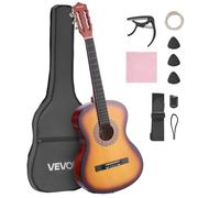 VEVOR Chitarra Classica, 960 mm, in Legno per Principianti, con Corde in Nylon, Custodia Morbida, Tracolla, Accordatore, Corde Extra, Plettri, Capotasto, Tiglio, per Adolescenti, Adulti, Sunburst