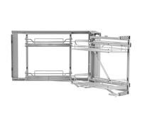VEVOR Cieco Angolo Estraibile Organizzatore, 2 Tier 4 Ripiani Organizer per Mobile da Cucina, Cestino Portaoggetti in Acciaio al Carbonio Cromato con Apertura a Sinistra Destra 860 x 535 x 560 mm