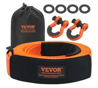 VEVOR Cinghia da Traino Auto Carichi Pesanti, Corda Verricello 76,2 mm x 6.1 m, Resistenza 16329 kg