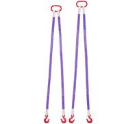 VEVOR Cinghia di Sollevamento a Banda, 2 Pezzi Set di Cinghie di Sollevamento con Fibbia in Poliestere a Due Gambe con Ganci, Capacità di 2 T 150 cm, Cinghie di Fettuccia per Motori, Gru