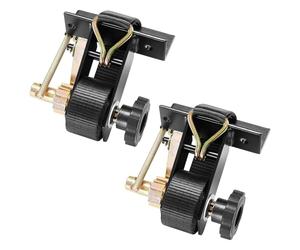 VEVOR Cinghie a Cricchetto di Ancoraggio, Montaggio su Tubo Quadrato Nero, Larghezza 38 mm x Lunghezza 2,25 m, Cinghie Nere per Fissaggio con Doppi Ganci a J, Carico 226,8 kg, Confezione da 2