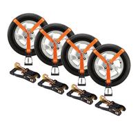 VEVOR Kit Cinghie di Ancoraggio a Cricchetto, Cinghie per Pneumatici 2" x 120", Carico di Lavoro 5512 LBS, Resistenza alla Rottura 11023 LBS, Cinghie di Ancoraggio per Auto per Camion, Rimorchio 4 pz