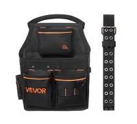VEVOR Cintura Porta Attrezzi da Carpentiere Professionale con 14 Tasche, Borsa da Lavoro Robusta e Regolabile per Elettricisti, Carpentieri, Edilizia, Regolabile in Vita da 83 a 127 cm